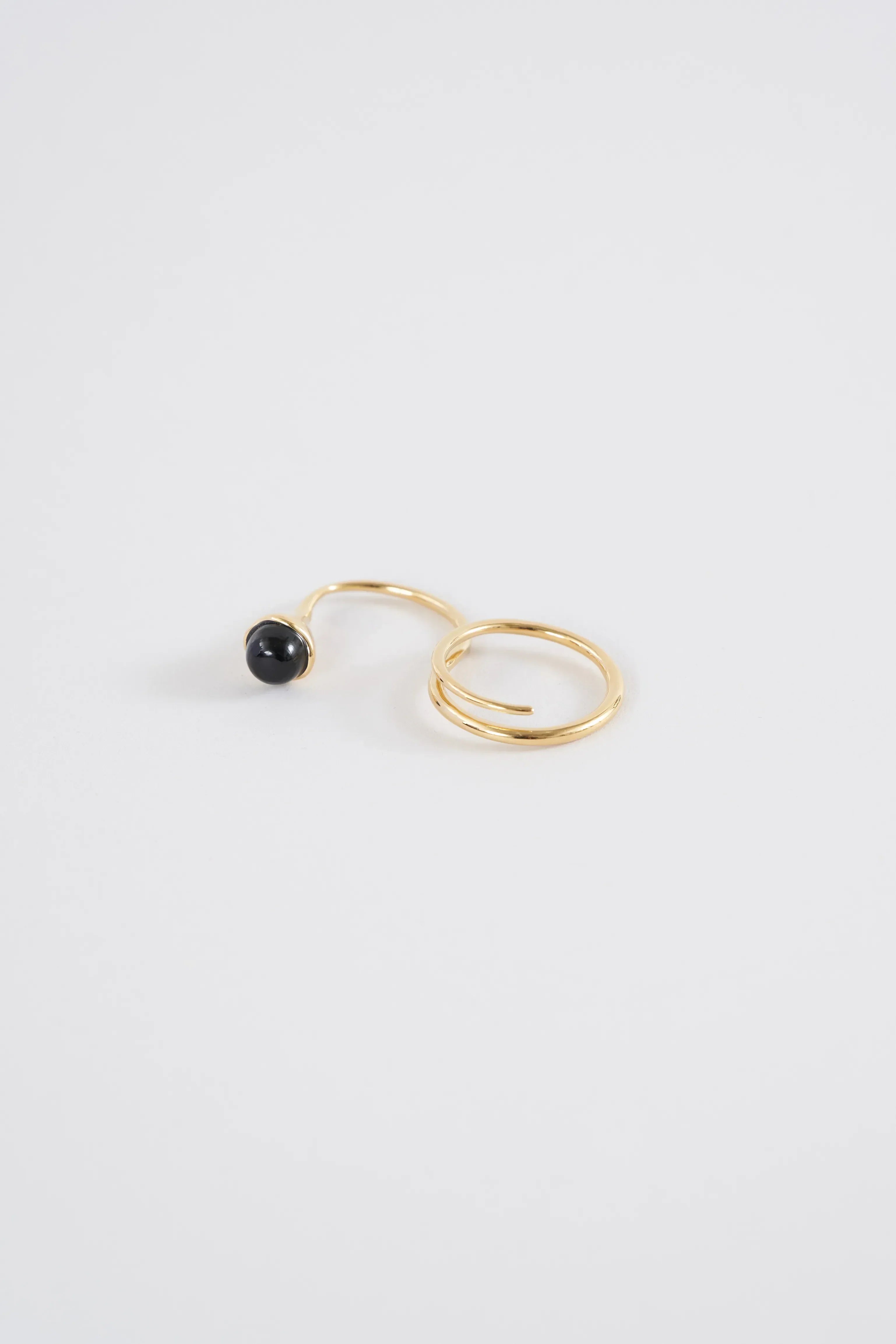 BUD STONE TWO FINGER RING