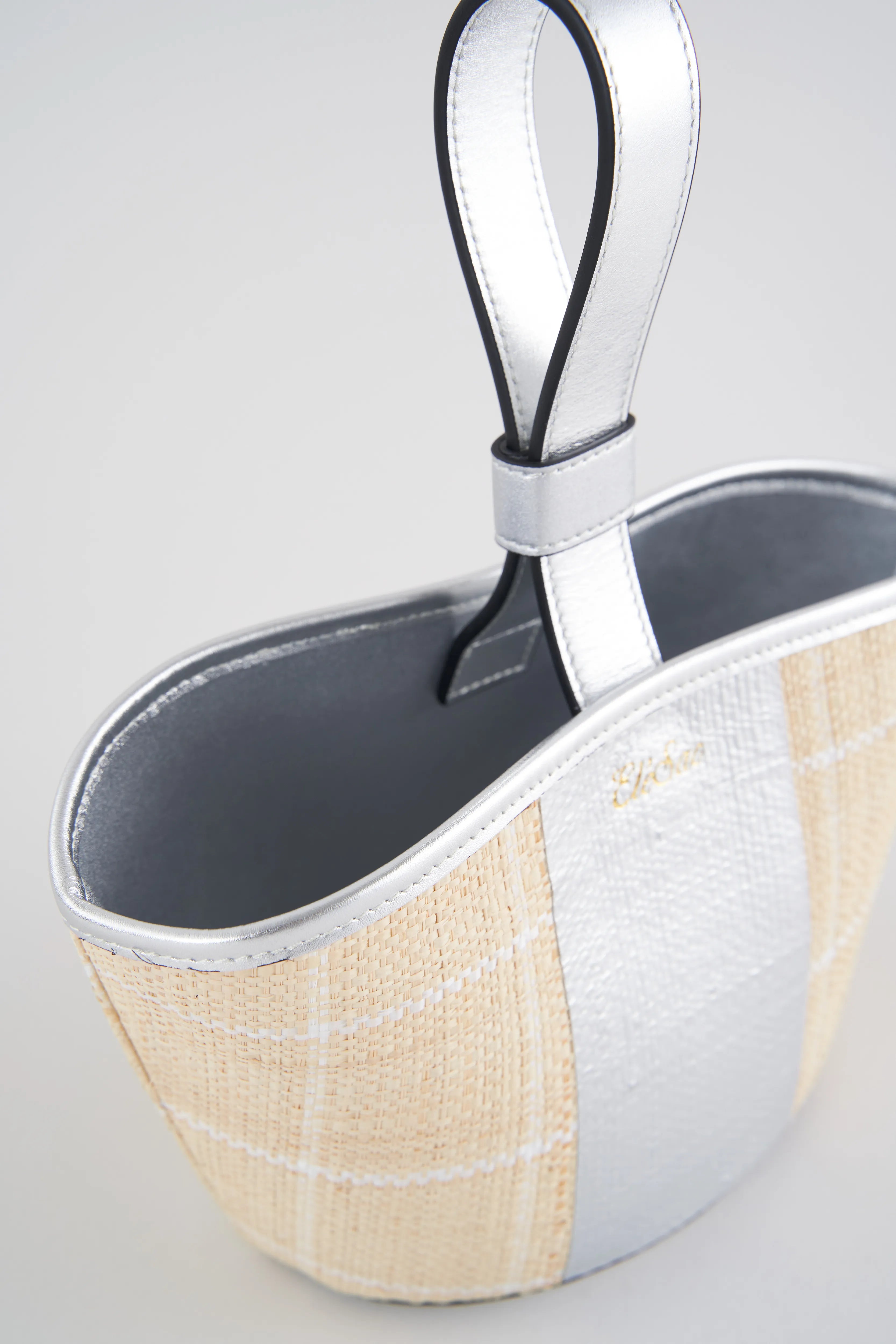 CHECK TOP HANDLE BAG