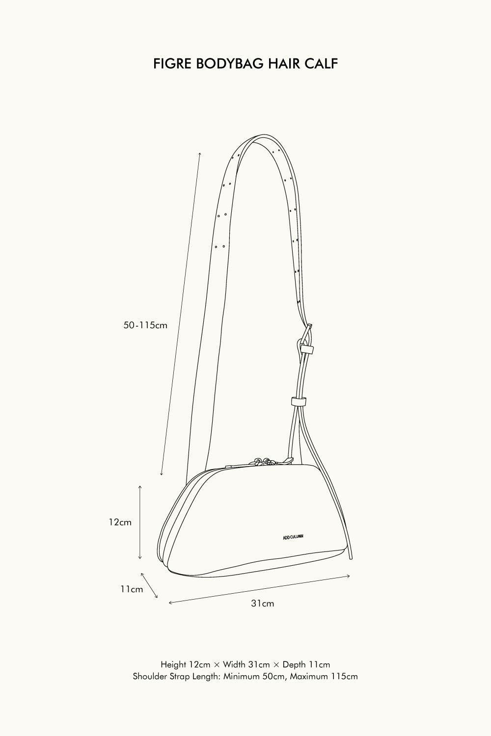 FIGRE BODYBAG HAIR CALF