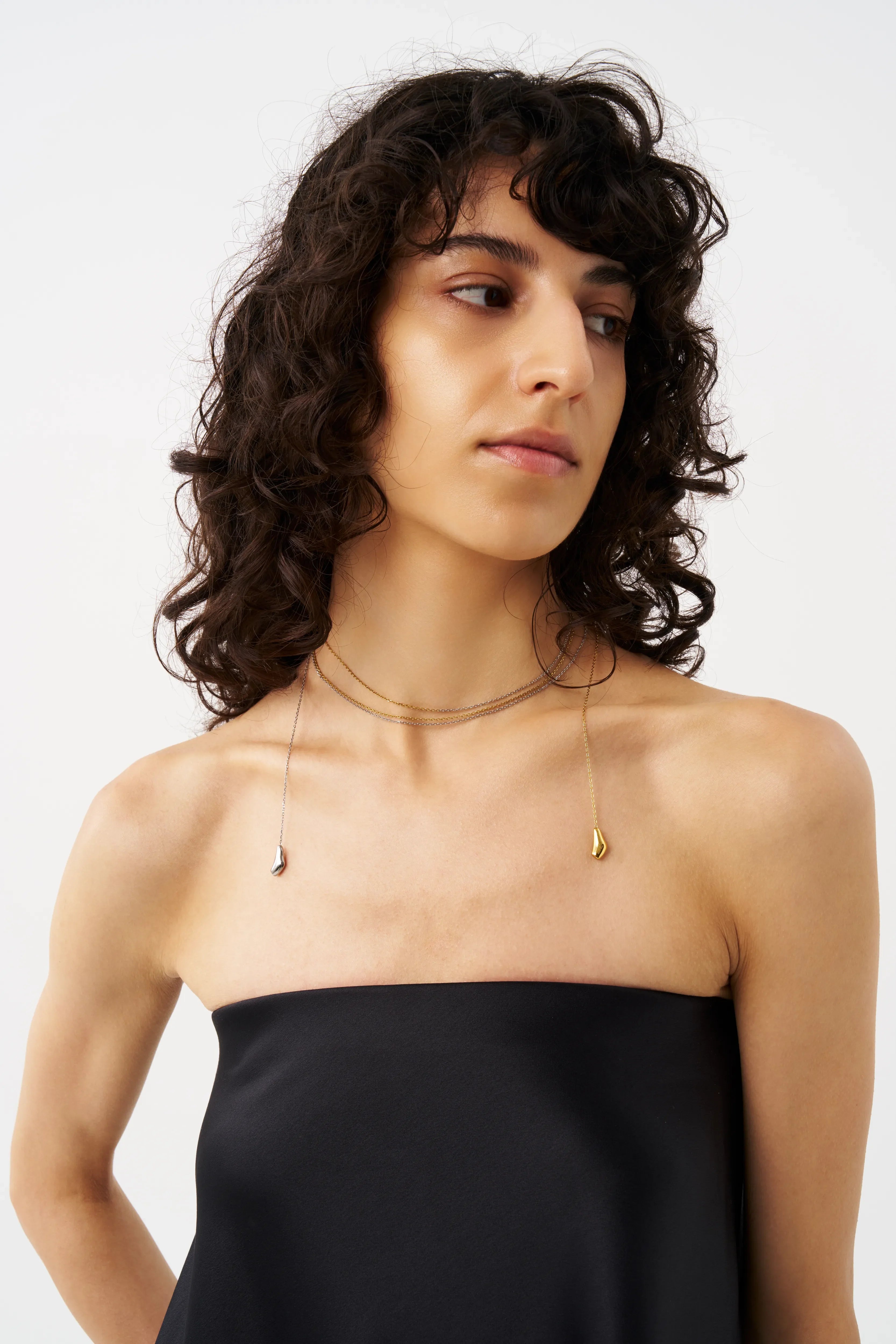 Drop Bicolor Long Necklace