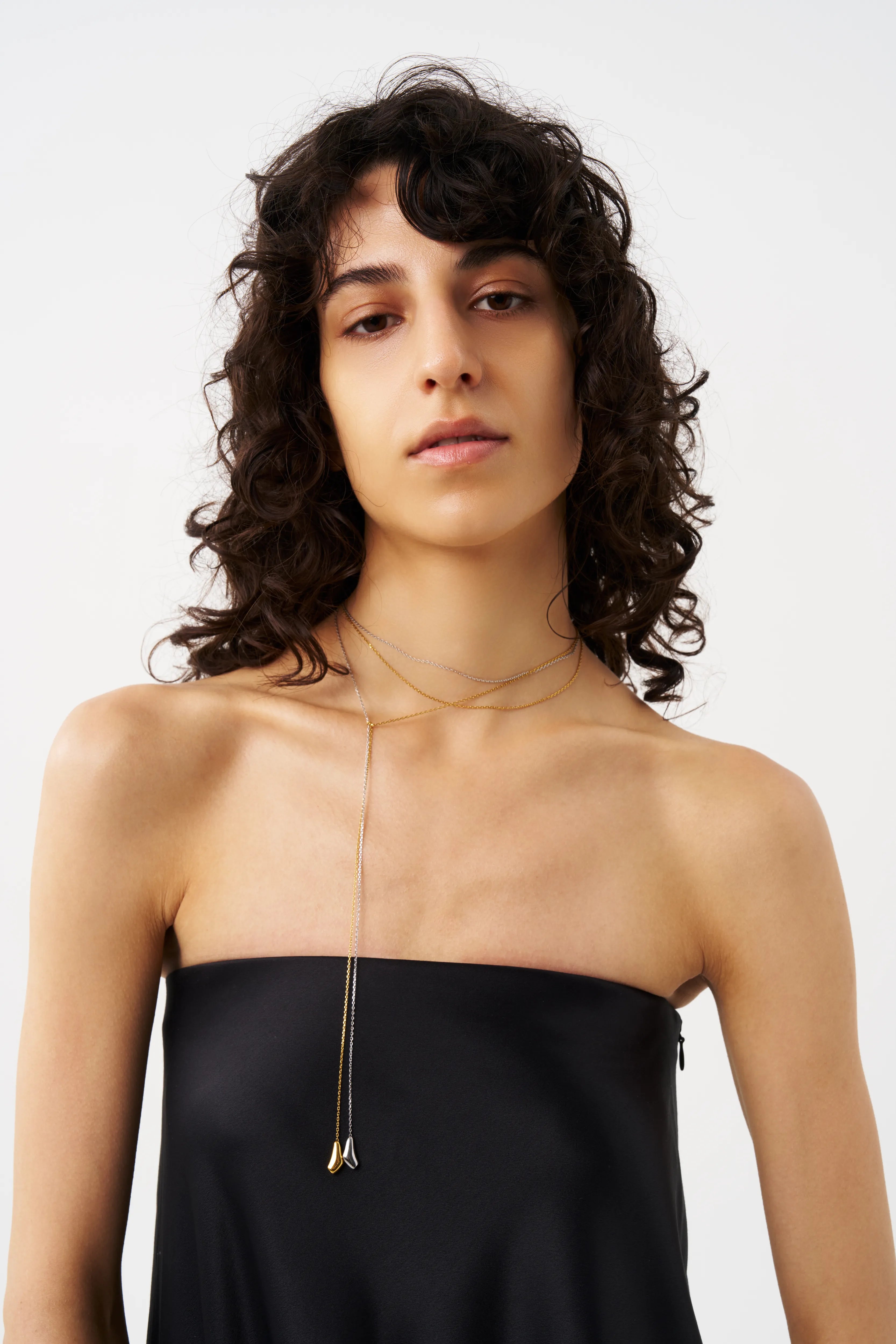 Drop Bicolor Long Necklace