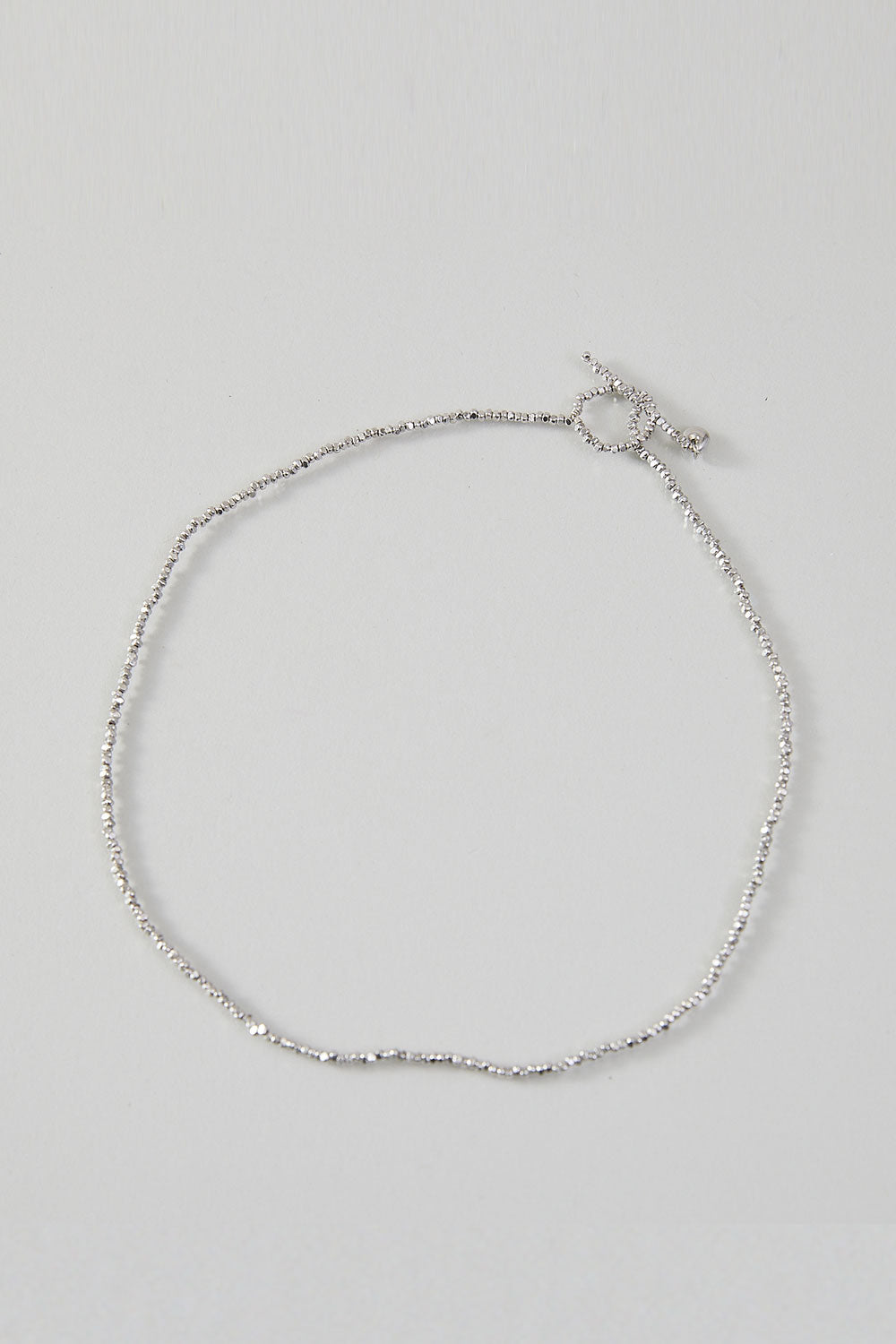 BEADS SHORT NECKLACE 39CM / Silver