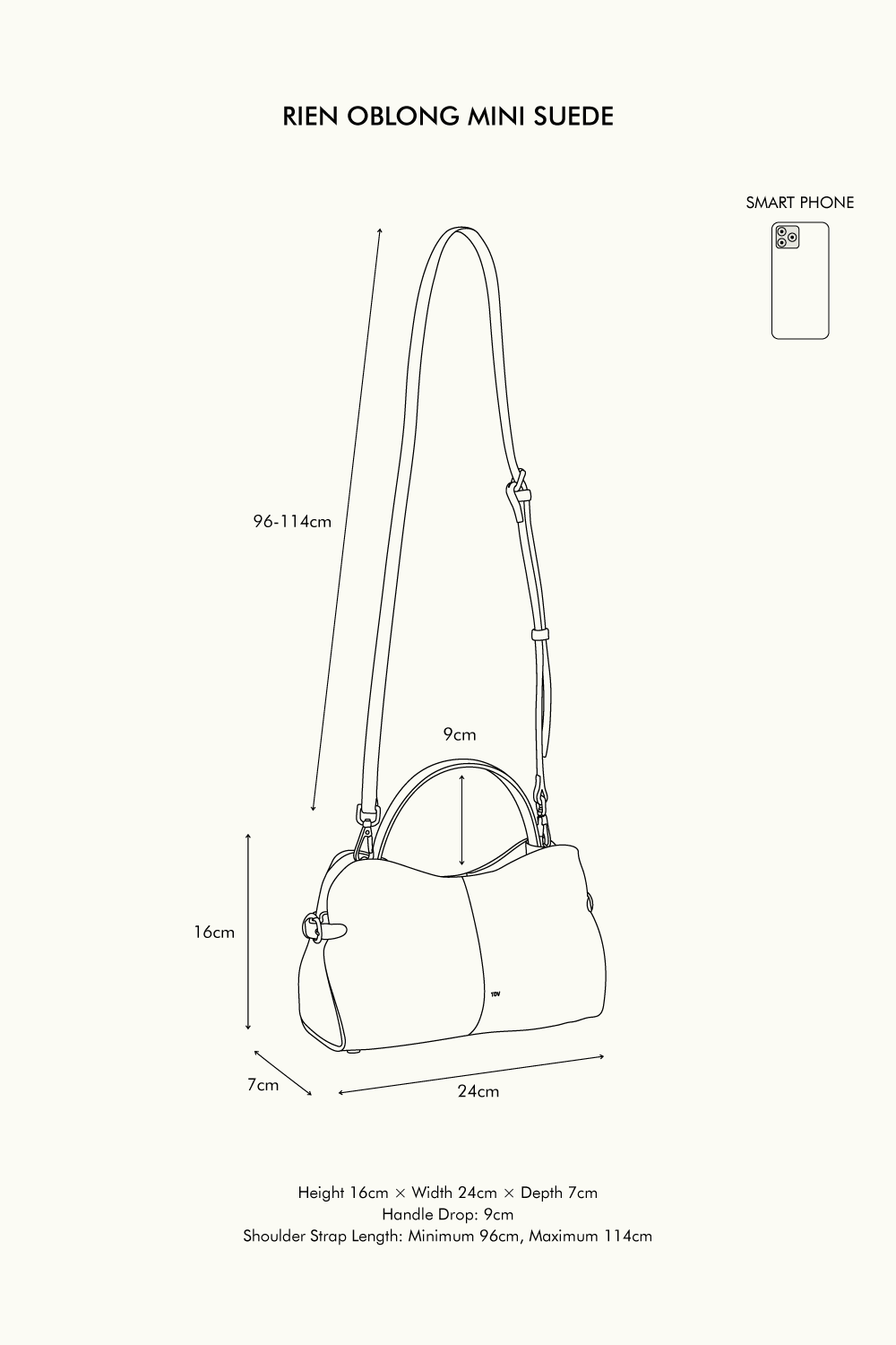 RIEN OBLONG MINI SUEDE